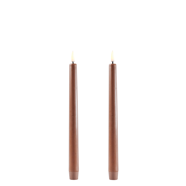 Uyuni dinerkaars taper candle Caramel 2,3 x 25,5 cm (set a 2)